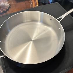 Tramontina 6 Quart Tri-Ply Clad Stainless Steel Saute Pan with Glass Lid