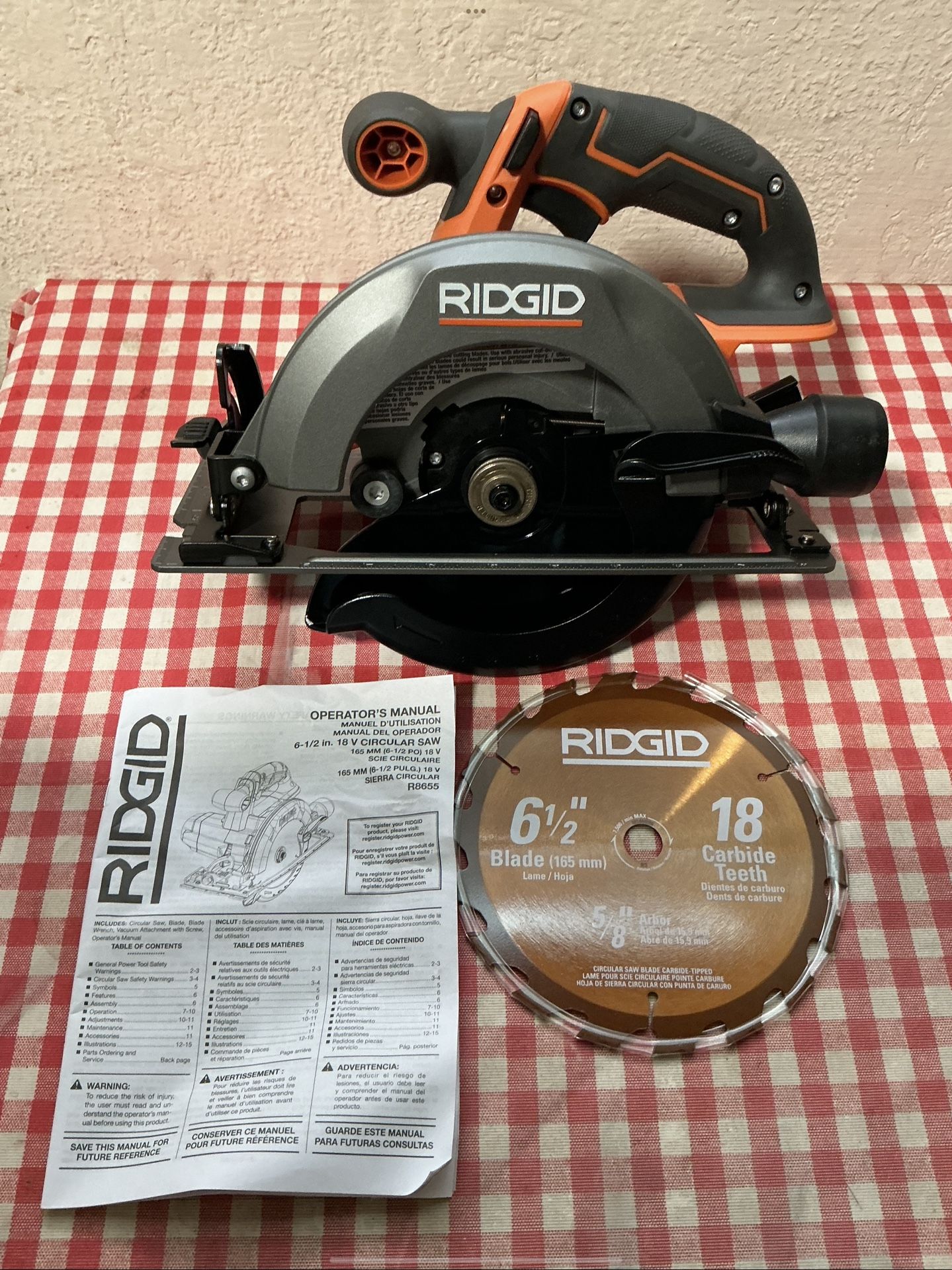 RIDGID. 18V Lithium Ion Cordless 6 -1/2” Circular Saw (Tool Only).