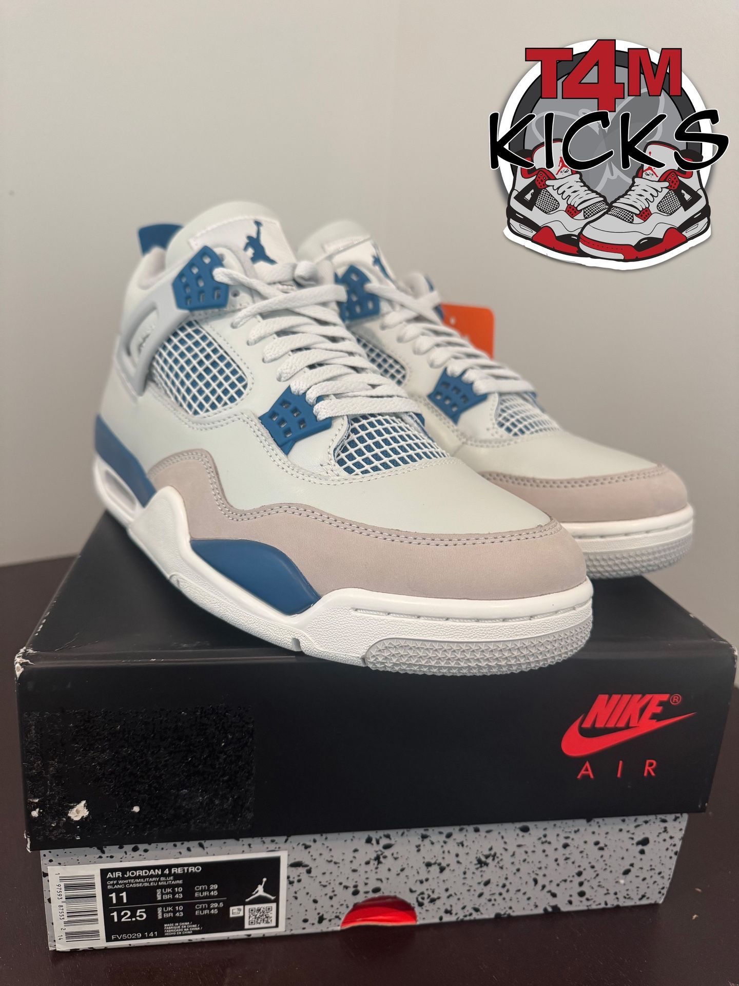 New Size 11 - Air Jordan 4 Retro 2024 Military Blue HF4281-141