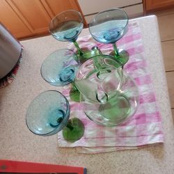 Margarita picture and 4 glasses