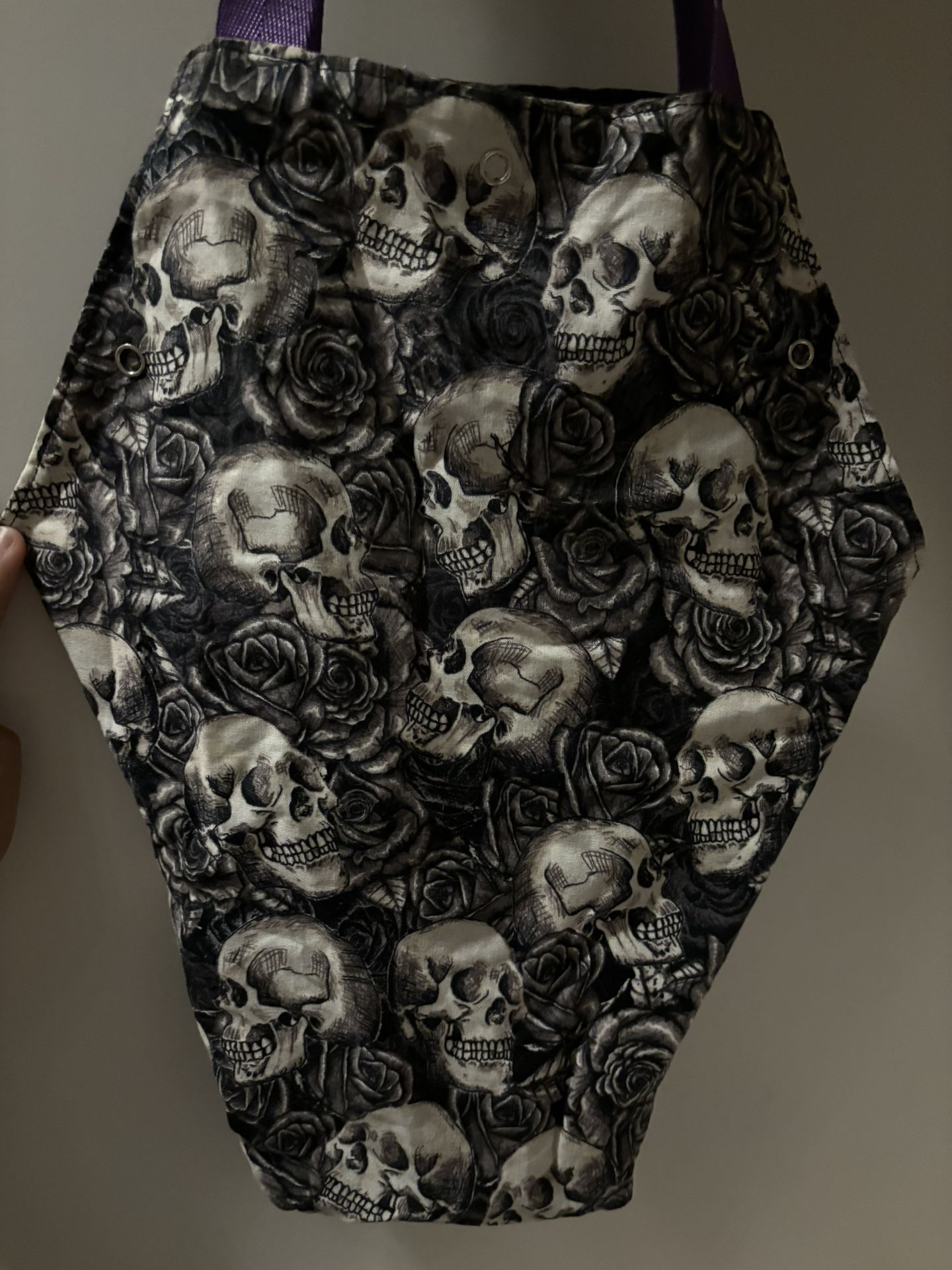 Tote bag, Skulls and Roses