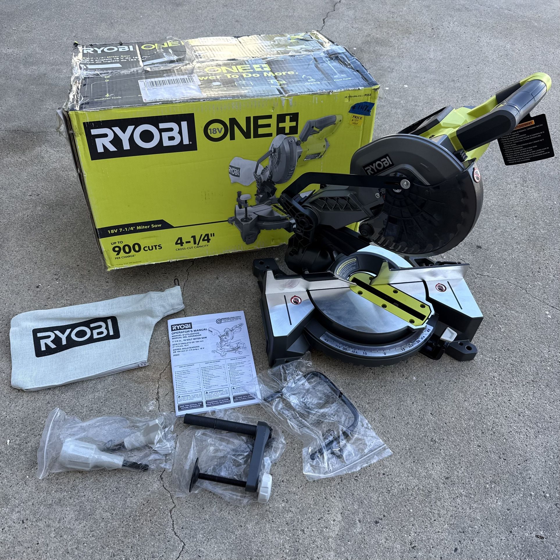 RYOBI ONE+ 18V Cordless 7-1/4 in. Compound Miter Saw (Tool Only)