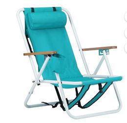 Portable Folding Backpack Beach Chair, Tall Green