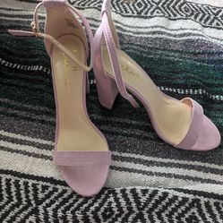 dusty lilac suede sandal heels