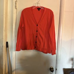 J. Crew Women’s Orange Long Sleeve Cardigan Sweater Sz Small 