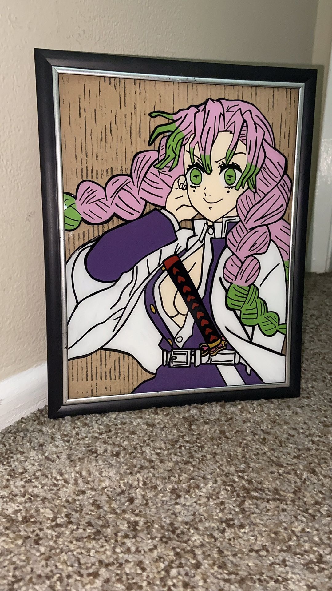 Glass Anime Painting Demon Slayer LOCATED IN COVINA