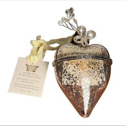 A Gilded Life Demdaco Glass Heart Keepsake Locket Ornament personal message gift
