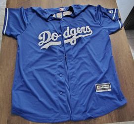 Majestic MLB Los Angeles Dodgers Official Cool Base Blue Jersey Men's xl turner 10