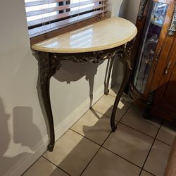 Vintage Marble Top Console Table 