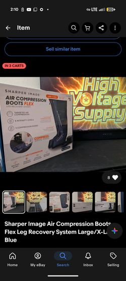 Sharper Image Air Compression Boots Flex Leg Recovery System (Small/Medium)-(Large/X-Large)