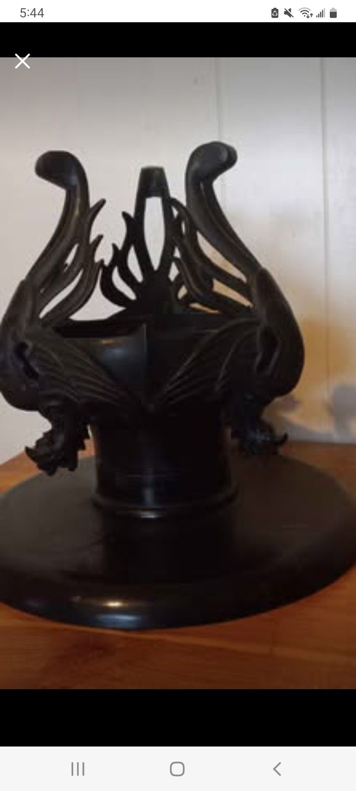 Rare Japanese Cast Iron Usubata – Phoenix Leg Design – Openwork Top