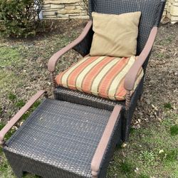 Chair with ottoman and cushion