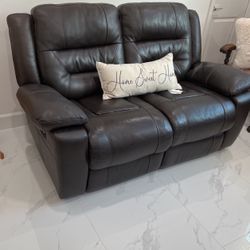 Leather Recliner Loveseat 