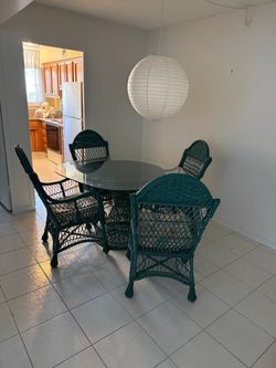 Rattan Chairs with Table