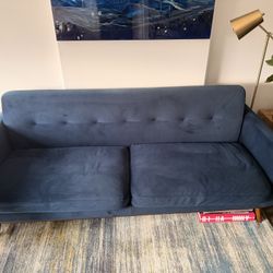 Kardiel Jackie Mid-Century Modern Classic 88" Sofa, Royal Blue Velvet