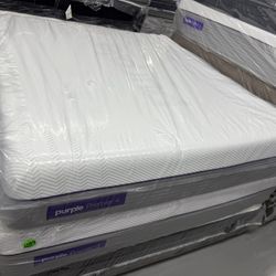 KING SIZE PURPLE PREMIER .4 MATTRESS & BOX SPRINGS BED SET