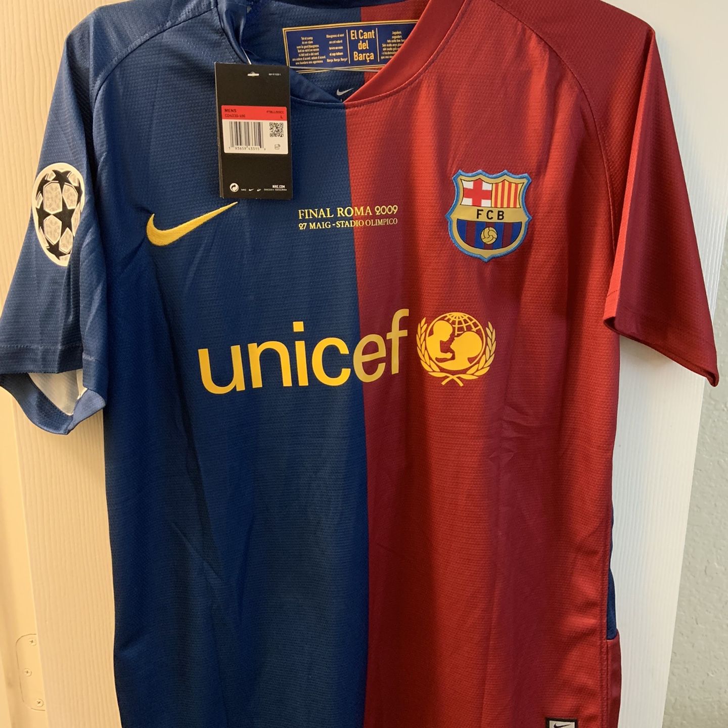 Lionel Messi 2009 Barcelona UCL Final Jersey for Sale in Sugar