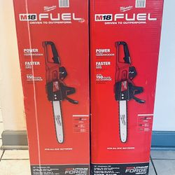 Milwaukee New M18 Fuel Chainsaw Kit With 12ah Forge Battery And Rapid Charger 