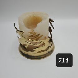 Gold Reindeer Holiday Candle Holder