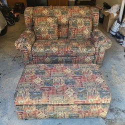 Cabin Fishing Theme Love seat Sleeper Ottoman 