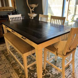 Table, 4 Chairs, 1 Bench 