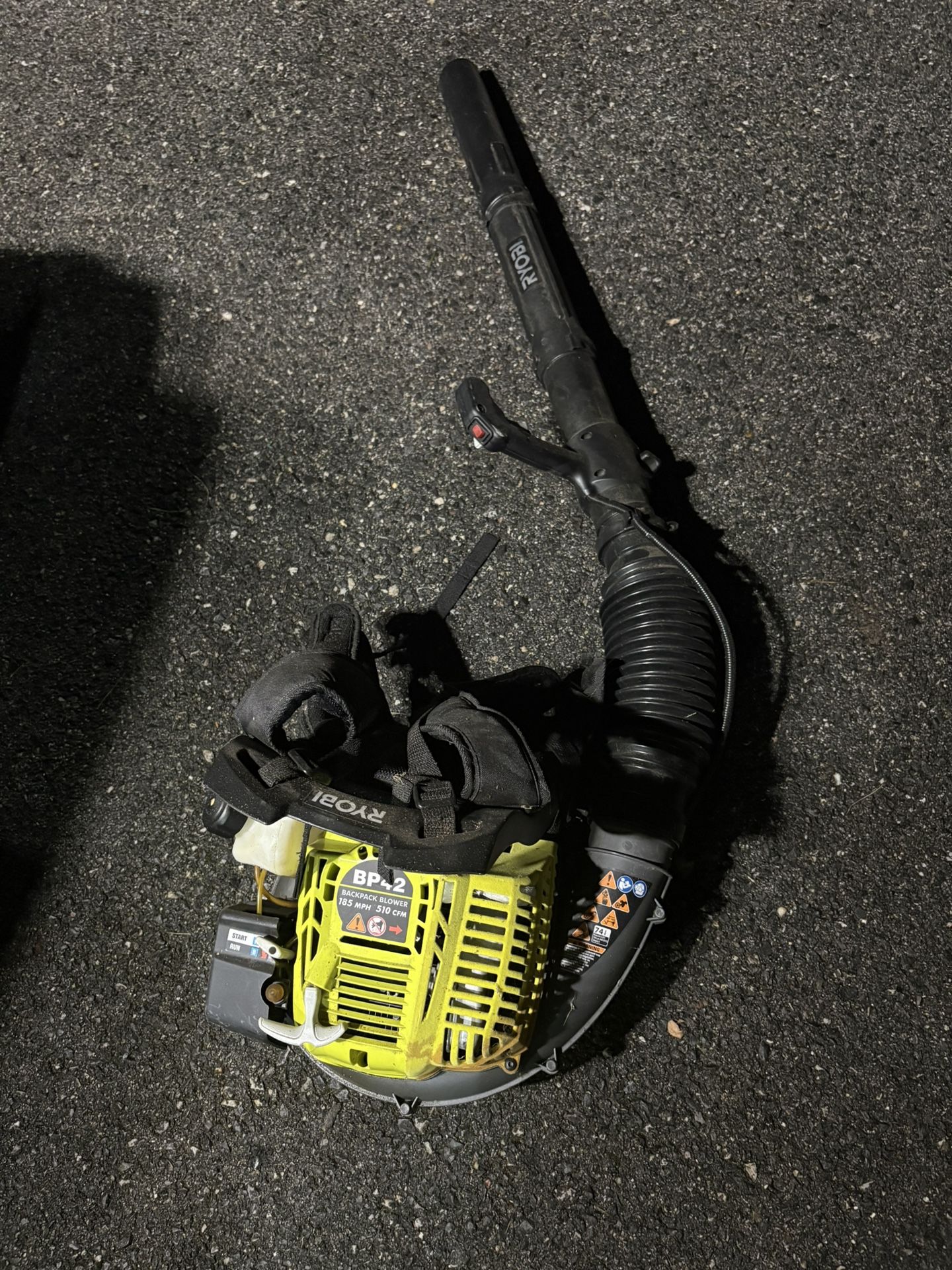 Ryobi Backpack Blower 185MPH, 510 CFM 42 C.C