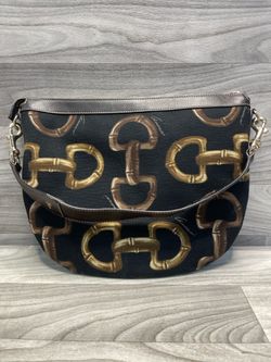 Gucci Horsebit Boston Wave Web Bamboo Suede Satchel Handbag -Authentic (A1D003852)