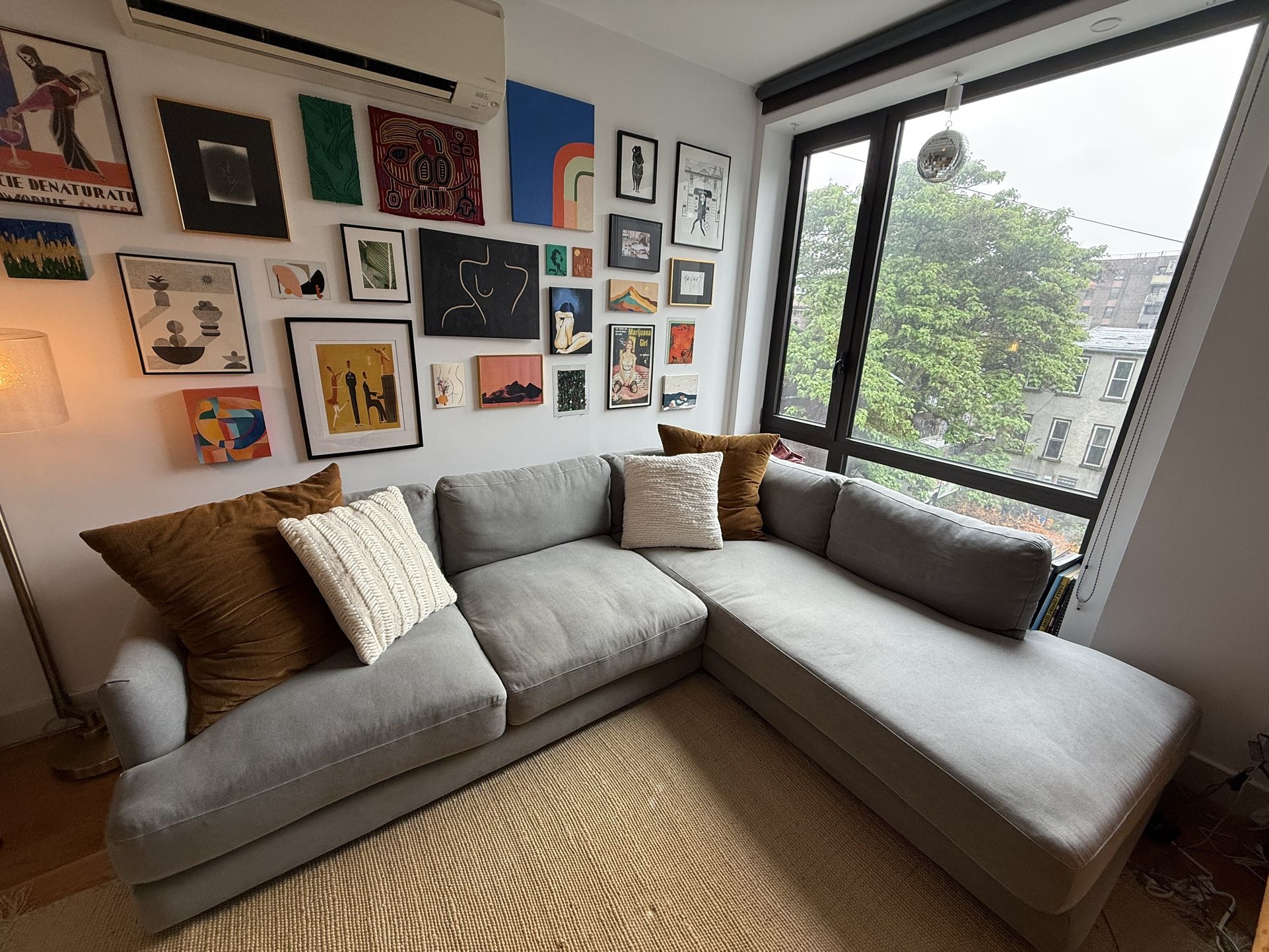 West Elm Haven Sectional In Light Gray