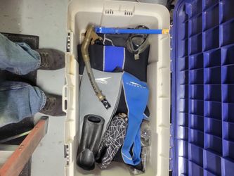 Tote of scuba gear