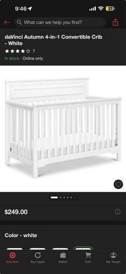 Autumn 4-1 convertible  mini crib   With moonlight crib mattress