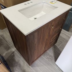NEW Modern Bathroom Vanity with Sink – Wood Finish