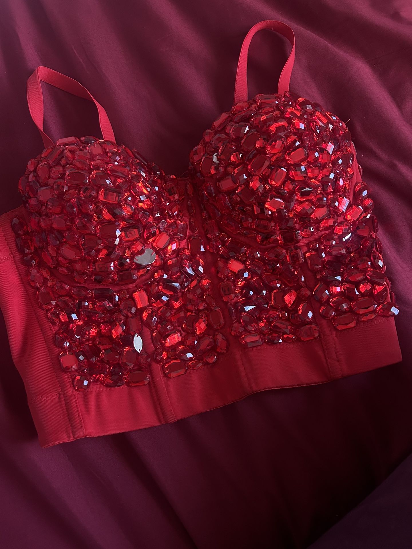 Red Rhinestone Top