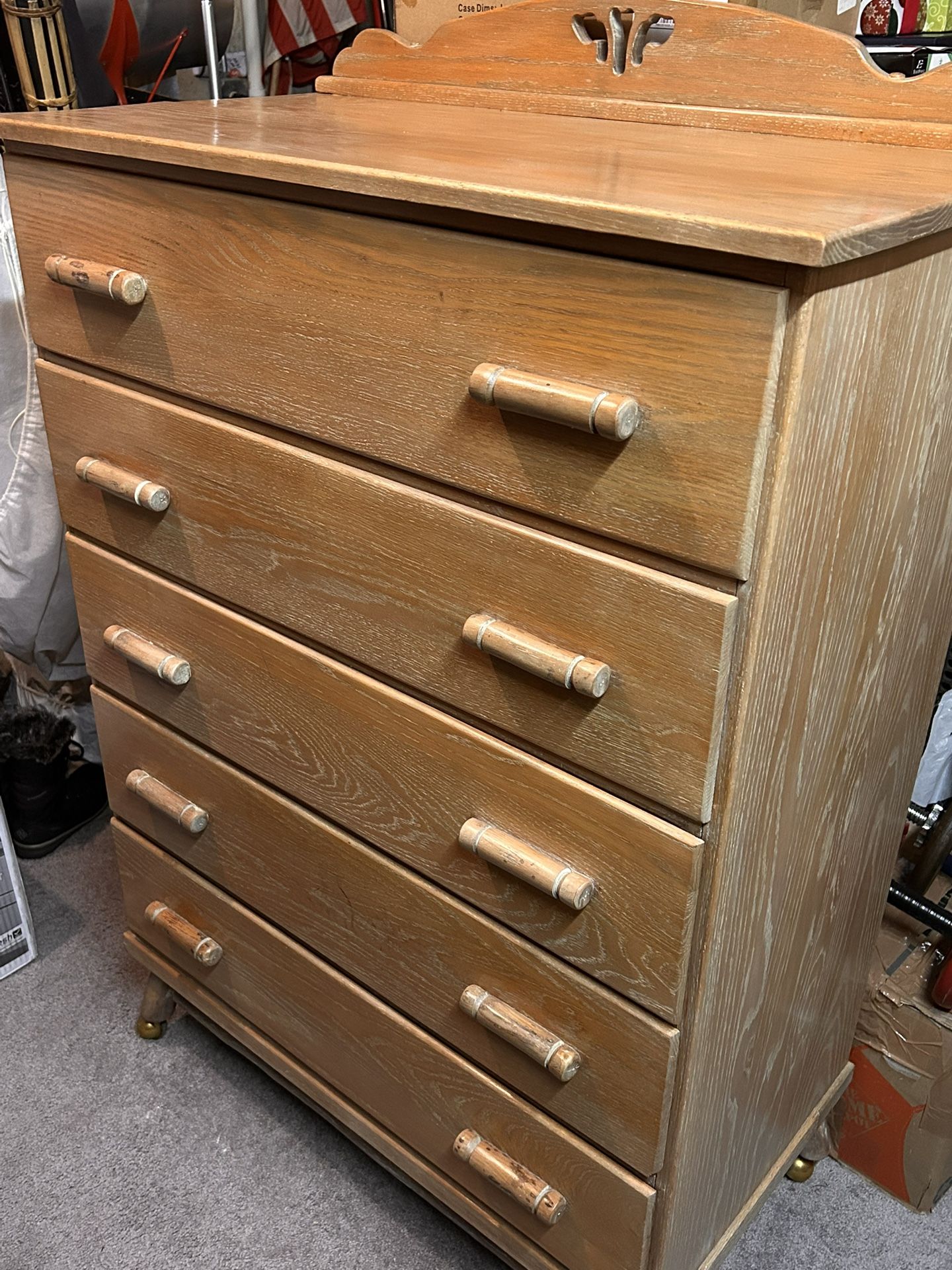 Ranch Oak Bedroom Set With Two Twin Bed Headboards 