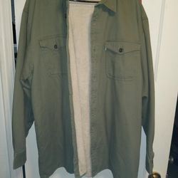   (NEW) XXL  Levi's Army Green  Denim Lined Shirt / Jacket