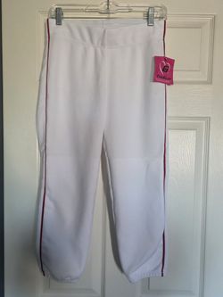 Brand New White Gluv Softball Pants With Red Piping Medium Size