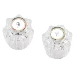 Universal Hot and Cold Clear Acrylic Faucet Handles 1-5/8 in. Height, Fits Delta