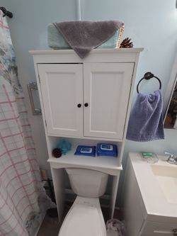 Over the toilet shelf
