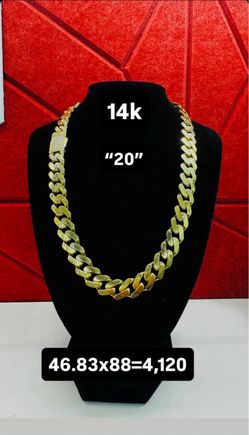 14K Gold Cuban Link Chain 20 Inch