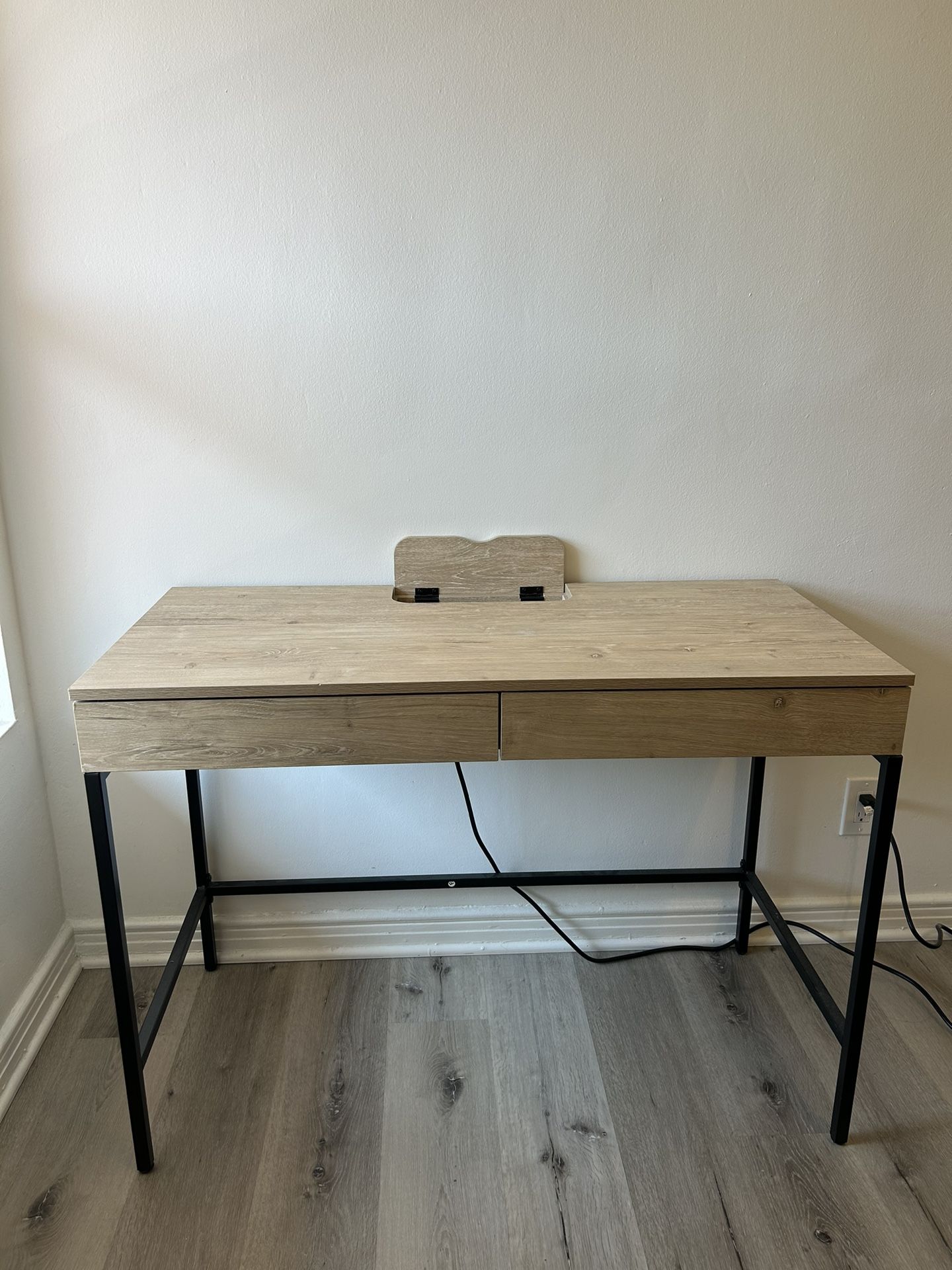 MODERN OAK DESK With Charging Ports