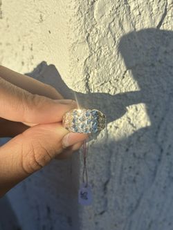 925 Silver Nugget Ring With Diamond Cut