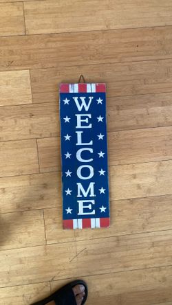 4th July USA WELCOME door / wall hanger sign