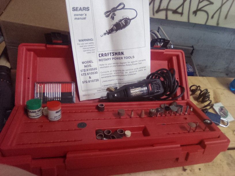 Not cordless. Craftsman Dremel , W/Case. & Bits.