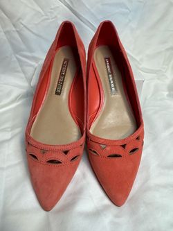 Audrey Brooke Coral Suede Pointed Toe Flats