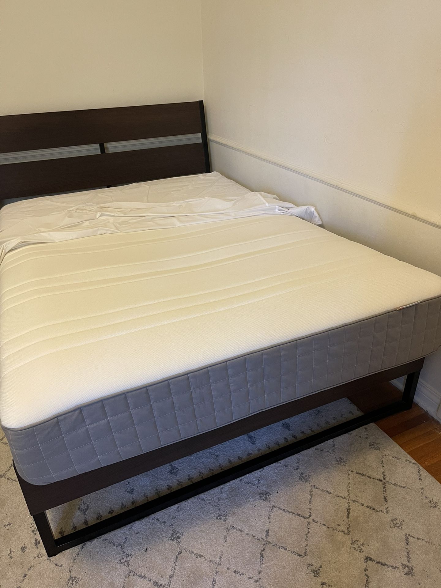 IKEA HAUGESUND Full Size Mattress + IKEA TRYSIL Frame