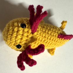 New Handmade Crochet Amigurumi Axolotl 5” Plush stuffed toy Yellow