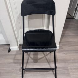 IKEA FRANKLIN Black Folding Chair – Metal Frame – 25” Seat Height