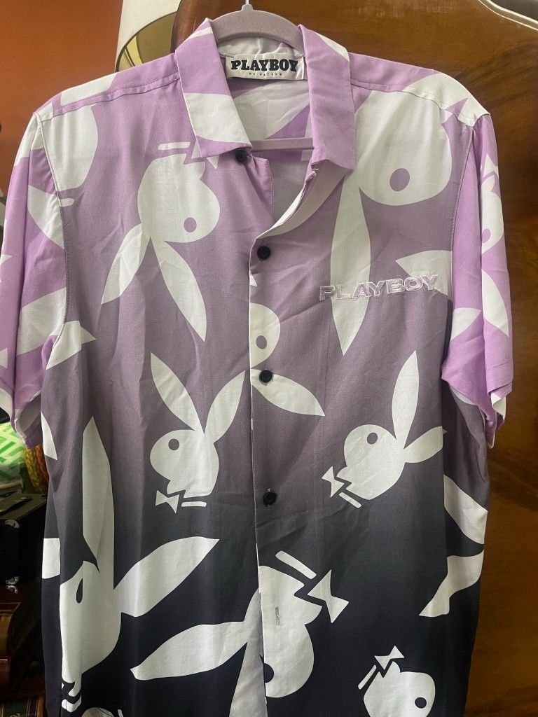 Purple Playboy Shirt Size Small 1990s Vintage