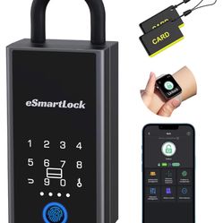 Lock Box for Keys with Code, Fingerprint RFID Smart Bluetooth Key Hider, Outdoor Waterproof Combination Lockbox for Realtor, Hosts, Keys Safe Storage,