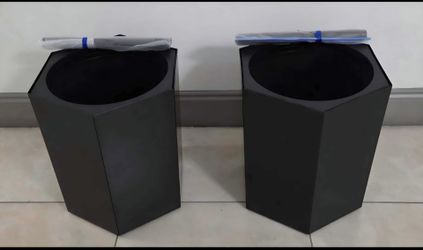 *** NEW LOW PRICE *** PAIR of 16" Black Hexagonal Mobile Resin Planters w Water Monitoring (2 for $65) @ Lasting Creations