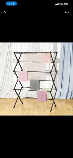 Clothes Drying Rack Household Indoor, Foldable Drying Rack Clothing for Laundry - 40" x 28.8" x 14.2", Space Saving Indoor&Outdoor, Black-1pack Black 
